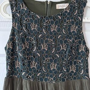 Altar'd State Olive Green and Blush Lace Mini Dress